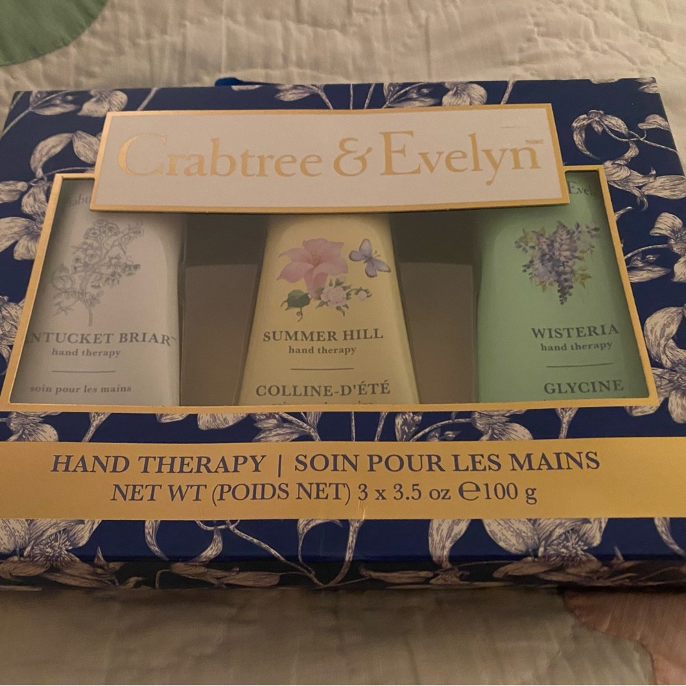 Crabtree & Evelyn Hand Therapy Nantucket Briar Summer Hill Wisteria 3.5 oz Set 3